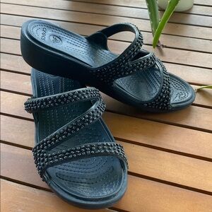 Crocs Women's Patricia Diamante Wedge Sandals size 6
